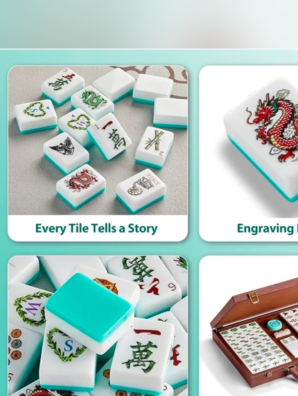 NIB MahJong Mah Jong Tile Set with Case Dice Wind Indicator Full Set Gorgeous - Picture 4 of 16